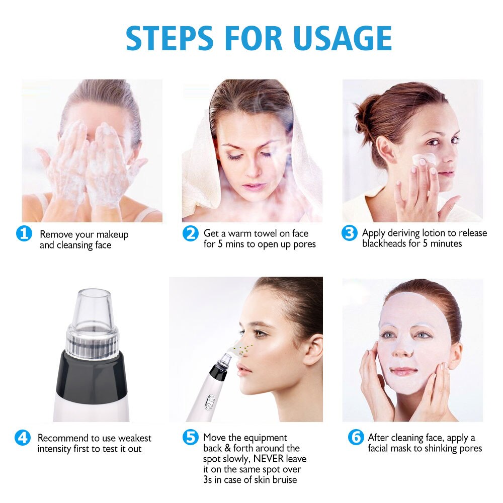 Blackhead Skin Care Dropshipping Discounted Price Face Deep Pore Acne Pimple Removal Vacuum Suction Facial Diamond Beauty Tool - Image 4